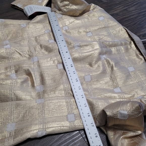NINA MCLEMORE Jacket Metallic Blazer Size 2 Gold Shimmer Holiday NWT Made In USA - Picture 8 of 9